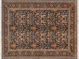 handmade Transitional Snakehead Black Gold Hand Knotted RECTANGLE 100% WOOL area rug 6x9