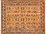 handmade Traditional Gulzar Gold Taupe Hand Knotted RECTANGLE 100% WOOL area rug 6x9