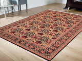 handmade Transitional Hamjolie Black Red Hand Knotted RECTANGLE 100% WOOL area rug 6x9