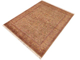 handmade Traditional Isphan Taupe Rust Hand Knotted RECTANGLE 100% WOOL area rug 6x9