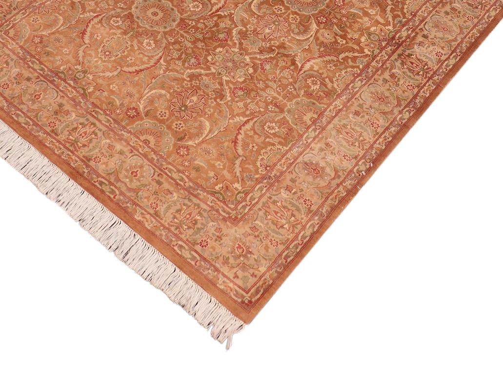 handmade Transitional Qaseem Bond Brown Beige Hand Knotted RECTANGLE 100% WOOL area rug 5x7