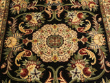 handmade Traditional Anarlaki Black Beige Hand Knotted RECTANGLE 100% WOOL area rug 4x6