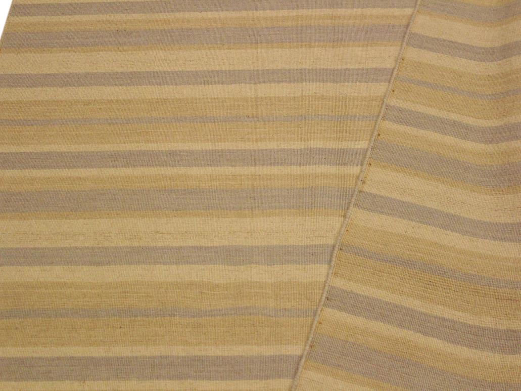 handmade Geometric Kilim Bluish Gray Tan Hand-Woven RECTANGLE 100% WOOL area rug 5x8