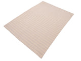 handmade Geometric Kilim Tan Gray Hand-Woven RECTANGLE 100% WOOL area rug 5x8