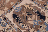 handmade Traditional Kafkaz Chobi Ziegler Brown Ivory Hand Knotted RECTANGLE 100% WOOL area rug 11 x 15