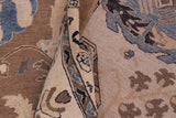 handmade Traditional Kafkaz Chobi Ziegler Brown Ivory Hand Knotted RECTANGLE 100% WOOL area rug 11 x 15