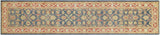 Classic Ziegler Marna Blue Red Hand-Knotted Wool Runner  - 3'1'' x 14'5''