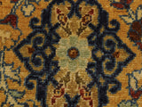 handmade Transitional Veg Dye Gold Blue Hand Knotted RUNNER 100% WOOL area rug 3x10