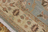 handmade Traditional Kafkaz Blue Gold Hand Knotted RUNNER 100% WOOL area rug 4 x 11