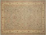 handmade Traditional Kafkaz Lt. Green Ivory Hand Knotted RECTANGLE 100% WOOL area rug 13x18