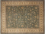 Turkish Knotted Istanbul Song Green/Tan Wool Rug - 12'0'' x 15'1''