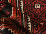handmade Geometric Balouchi Black Rust Hand Knotted RECTANGLE 100% WOOL area rug 4x6