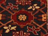 handmade Geometric Kargahi Blue Red Hand Knotted RECTANGLE 100% WOOL area rug 4x5