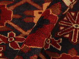 handmade Geometric Kargahi Blue Red Hand Knotted RECTANGLE 100% WOOL area rug 4x5