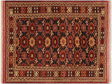 Antique Bazuband Vintage Afghani Floral Rug