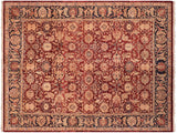 Antique Vegetable Dyed Agra Sindy Red/Blue Wool Rug - 8'1'' x 10'5''