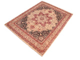 handmade Traditional Kirman Tan Red Hand Knotted RECTANGLE 100% WOOL area rug 8x11