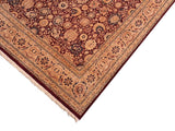 handmade Traditional Tabriz Aubergine Lt. Brown Hand Knotted RECTANGLE 100% WOOL area rug 8x10