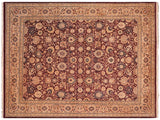 Antique Vegetable Dyed Tabriz Aubergine/Brown Wool Rug - 8'2'' x 10'5''