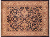 handmade Traditional Agra Drk. Blue Gold Hand Knotted RECTANGLE 100% WOOL area rug 8x10
