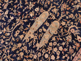 handmade Traditional Kashan Drk. Blue Dark Gold Hand Knotted RECTANGLE 100% WOOL area rug 8x10