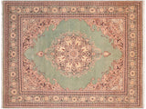 handmade Traditional  Lt. Green Lt. Green Hand Knotted RECTANGLE 100% WOOL area rug 8x10