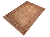 handmade Traditional Lahore Gold Lt. Green Hand Knotted RECTANGLE 100% WOOL area rug 8x10