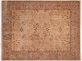 Turkish Knotted Istanbul Elicia Gold/ Green Wool Rug - 8'1'' x 10'3''