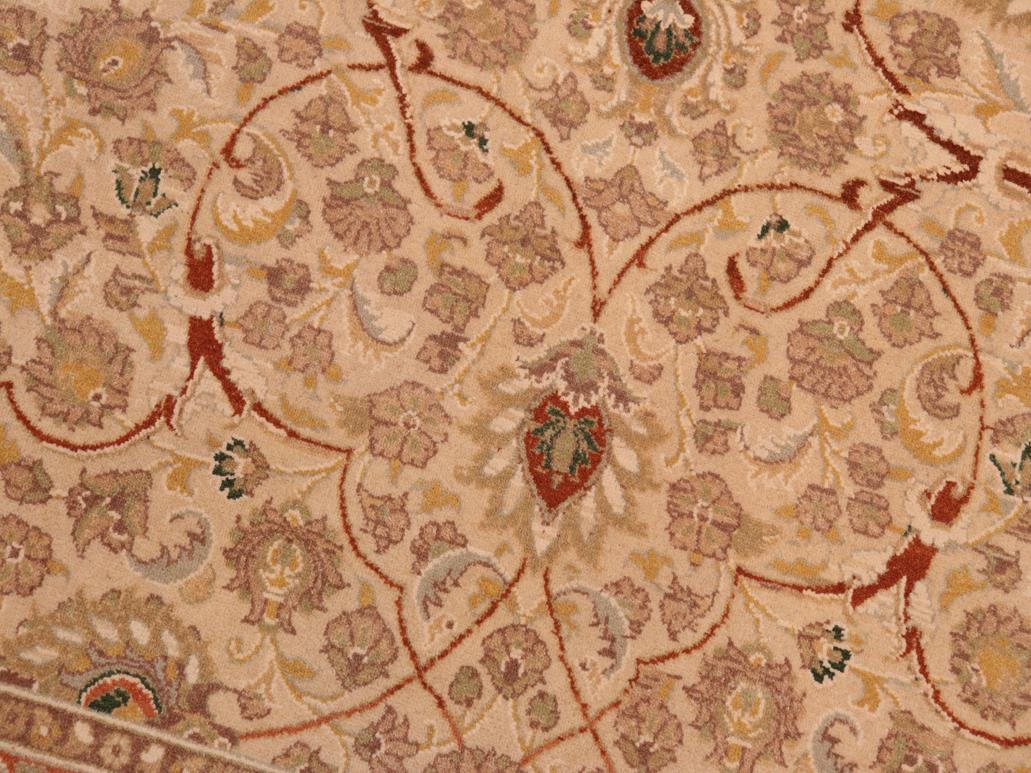 handmade Traditional Taj Ivory Tan Hand Knotted RECTANGLE 100% WOOL area rug 8x10