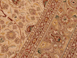 handmade Traditional Taj Ivory Tan Hand Knotted RECTANGLE 100% WOOL area rug 8x10