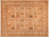 handmade Traditional Design Tan Brown Hand Knotted RECTANGLE 100% WOOL area rug 8x10