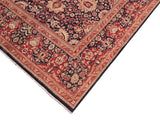 handmade Traditional Sultanabad Drk. Blue Red Hand Knotted RECTANGLE 100% WOOL area rug 8x10