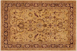 Bohemien Ziegler Selene Gold Burgundy Hand-Knotted Wool Rug - 9'1'' x 11'7''
