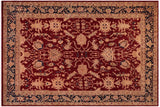 Shabby Chic Ziegler Sean Red Blue Hand-Knotted Wool Rug - 9'3'' x 11'8''