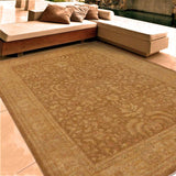 handmade Traditional Kafkaz Chobi Ziegler Gold Tan Hand Knotted RECTANGLE 100% WOOL area rug 10 x 12