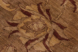 handmade Traditional Kafkaz Chobi Ziegler Taupe Beige Hand Knotted RECTANGLE 100% WOOL area rug 9 x 12