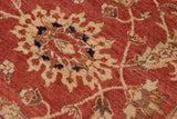 handmade Traditional Kafkaz Chobi Ziegler Peach Blue Hand Knotted RECTANGLE 100% WOOL area rug 9 x 11