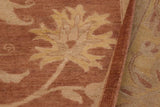 handmade Traditional Kafkaz Chobi Ziegler Lt. Brown Gold Hand Knotted RECTANGLE 100% WOOL area rug 9 x 12