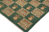 handmade Transitional Kafkaz Chobi Ziegler Green Lt. Tan Hand Knotted RECTANGLE 100% WOOL area rug 9 x 12