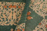 handmade Transitional Kafkaz Chobi Ziegler Green Lt. Tan Hand Knotted RECTANGLE 100% WOOL area rug 9 x 12
