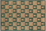 Bohemien Ziegler Lore Green Tan Hand-Knotted Wool Rug - 9'0'' x 12'3''