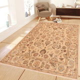 handmade Traditional Kafkaz Chobi Ziegler Beige Tan Hand Knotted RECTANGLE 100% WOOL area rug 9 x 12