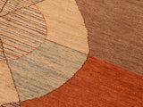 Bohemian Gabbeh Ling Orange/Brown Wool Rug - 6'2'' x 9'3''