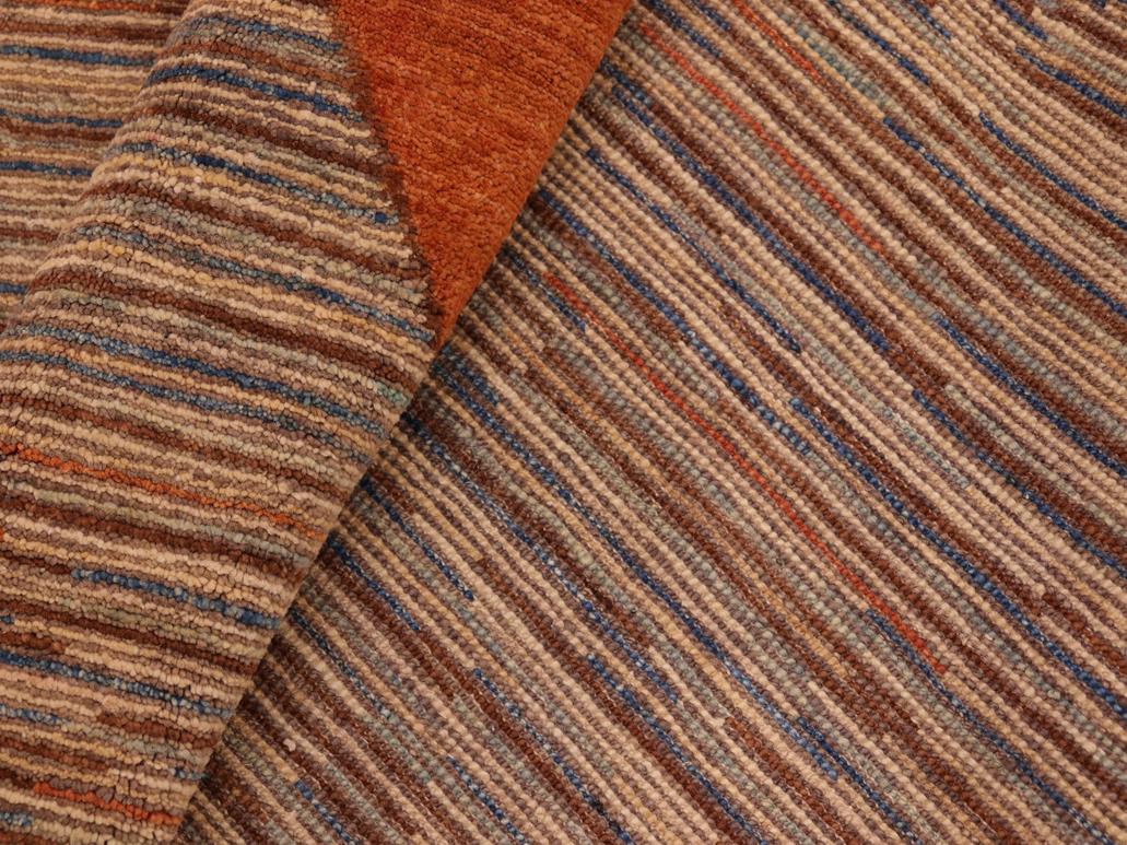 Bohemian Gabbeh Ling Orange/Brown Wool Rug - 6'2'' x 9'3''