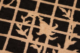 handmade Transitional Kafkaz Chobi Ziegler Black Tan Hand Knotted RECTANGLE 100% WOOL area rug 6 x 9