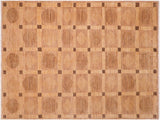 Modern Gabbeh Thomasin Tan/Brown Wool Rug - 6'0'' x 8'6''