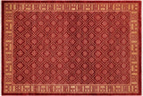 Oriental Ziegler Myung Red Tan Hand-Knotted Wool Rug - 5'11'' x 8'6''