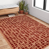 handmade Transitional Kafkaz Chobi Ziegler Red Tan Hand Knotted RECTANGLE 100% WOOL area rug 6 x 9