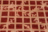 handmade Transitional Kafkaz Chobi Ziegler Red Tan Hand Knotted RECTANGLE 100% WOOL area rug 6 x 9