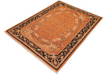 handmade Traditional Kafkaz Chobi Ziegler Rust Black Hand Knotted RECTANGLE 100% WOOL area rug 6 x 9